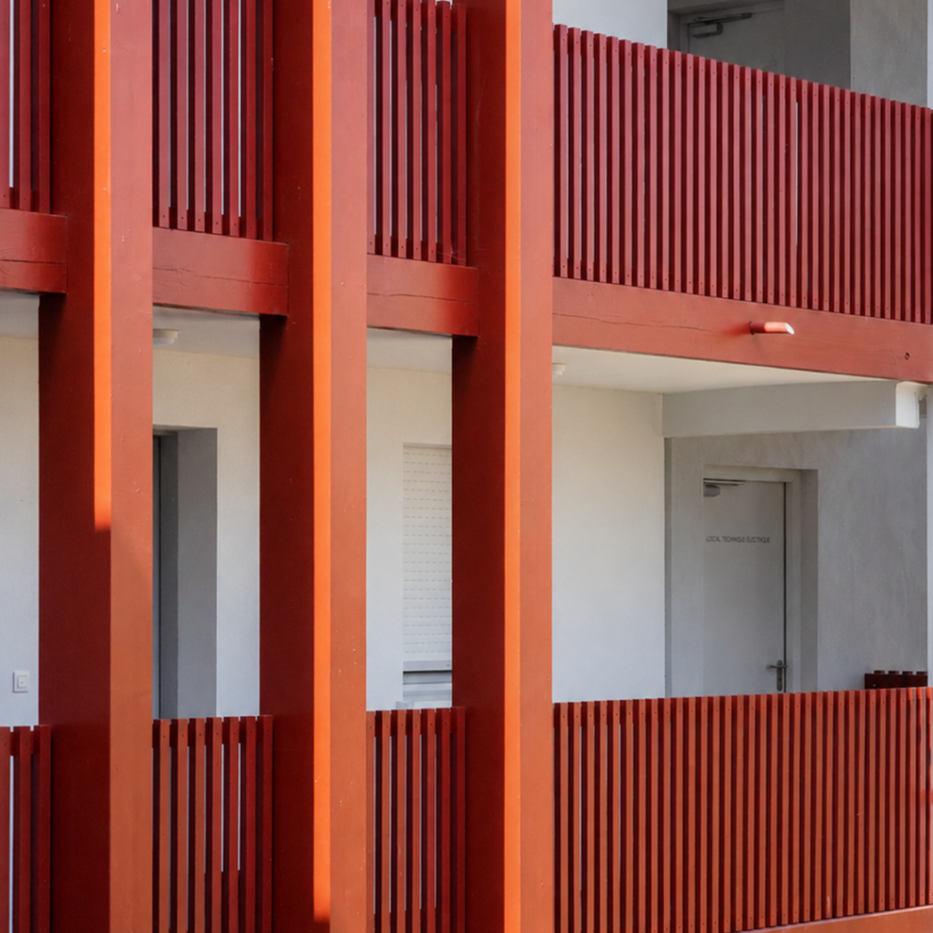 Détail de conception architecturale d'un programme de logements à Mouguerre
